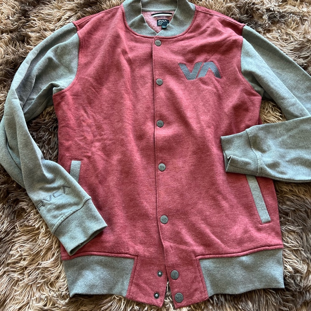 RVCA Red and Gray Lightweight Jacket